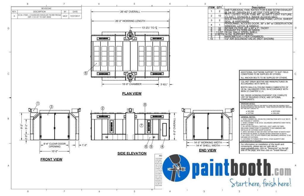 Side Down Draft Paint Booth Paintbooth