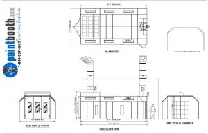 Automotive Paint Booth Tri-Fold Ambient Supply Ductrwork Model